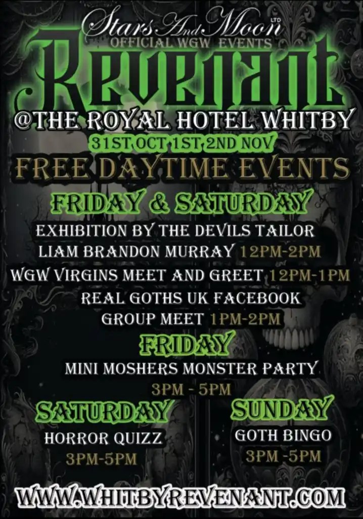 WHITBY GOTH WEEKEND 2025 FREE EVENTS
